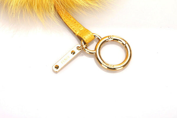 フェンディ モンスター イエロー ファー キーホルダー レディース FENDI 中古