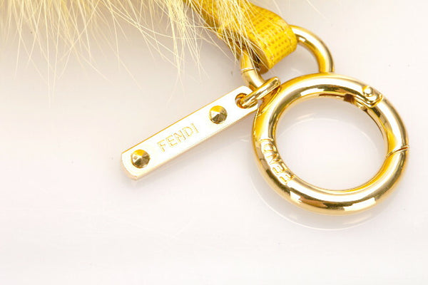フェンディ モンスター イエロー ファー キーホルダー レディース FENDI 中古