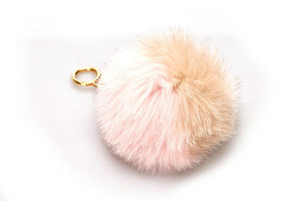 フェンディ モンスター ピンク ベージュ ファー キーホルダー レディース FENDI 中古