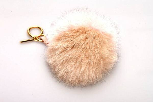 フェンディ モンスター ピンク ベージュ ファー キーホルダー レディース FENDI 中古