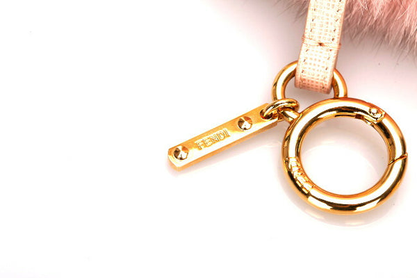 フェンディ モンスター ピンク ベージュ ファー キーホルダー レディース FENDI 中古