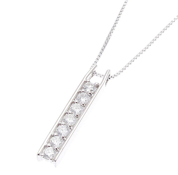Pt900 プラチナ Pt850 プラチナ ダイヤ0.63ct ネックレス レディース 中古