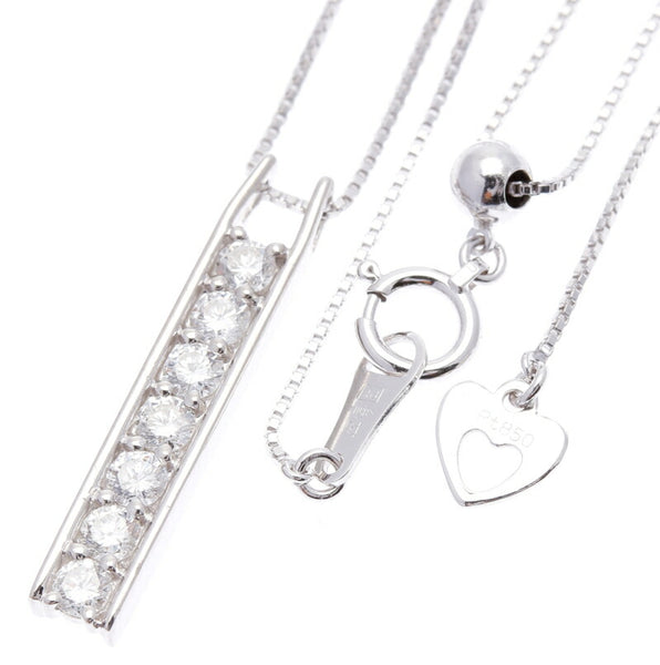 Pt900 プラチナ Pt850 プラチナ ダイヤ0.63ct ネックレス レディース 中古