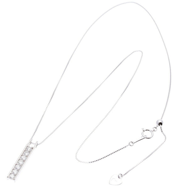 Pt900 プラチナ Pt850 プラチナ ダイヤ0.63ct ネックレス レディース 中古