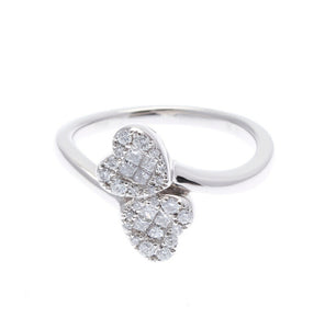 Pt900 プラチナ ダイヤ0.37ct ハート リング 指輪 レディース 11.5号 中古