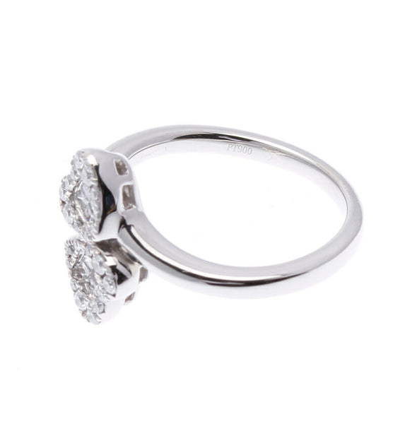 Pt900 プラチナ ダイヤ0.37ct ハート リング 指輪 レディース 11.5号 中古