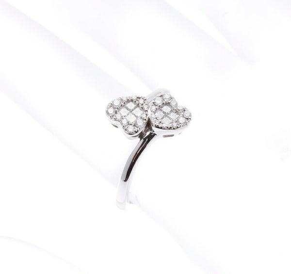 Pt900 プラチナ ダイヤ0.37ct ハート リング 指輪 レディース 11.5号 中古