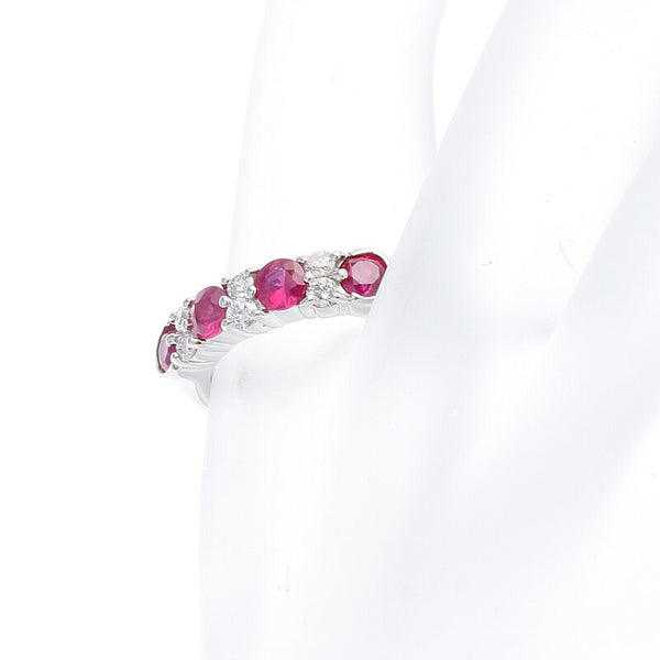 Pt900 プラチナ ルビー0.7ct ダイヤ0.2ct リング 指輪 レディース 11号 中古