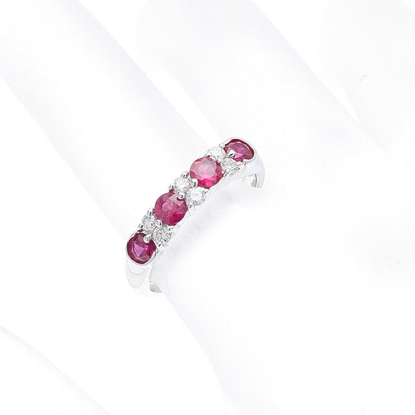 Pt900 プラチナ ルビー0.7ct ダイヤ0.2ct リング 指輪 レディース 11号 中古