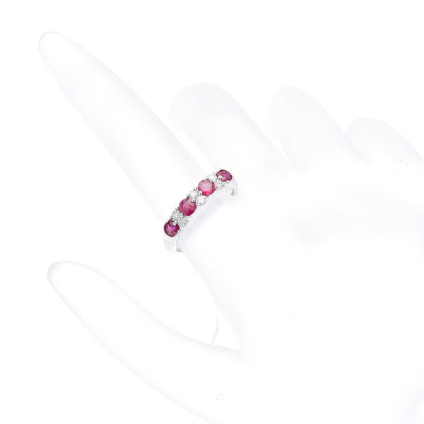 Pt900 プラチナ ルビー0.7ct ダイヤ0.2ct リング 指輪 レディース 11号 中古