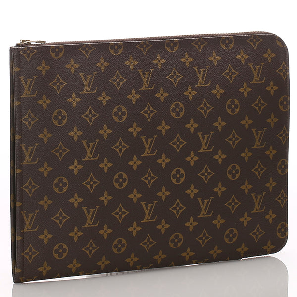 ルイ ヴィトン モノグラム ポッシュ・ドキュマン M53456 ブラウン PVC レザー ブリーフケース メンズ LOUIS VUITTON 中古