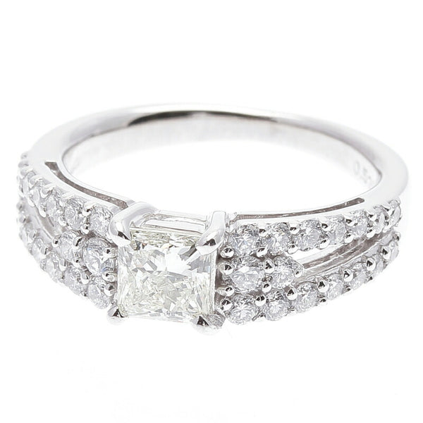 Pt900 プラチナ ダイヤ0.539ct ダイヤ0.45ct リング 指輪 レディース 6号 中古