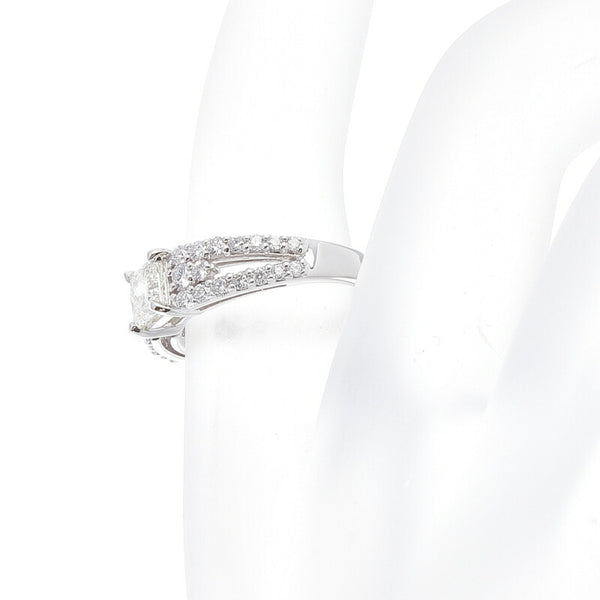 Pt900 プラチナ ダイヤ0.539ct ダイヤ0.45ct リング 指輪 レディース 6号 中古