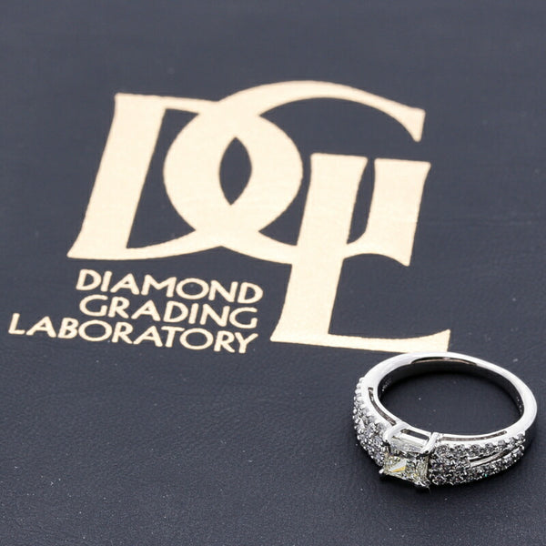 Pt900 プラチナ ダイヤ0.539ct ダイヤ0.45ct リング 指輪 レディース 6号 中古