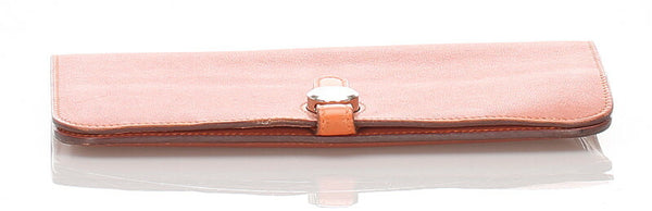 エルメス ドゴン レクトヴェルソ オレンジ レザー 長財布 レディース HERMES □P刻印刻印 中古