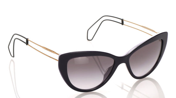 ミュウミュウ SMU12R ブルー メタル プラスチック サングラス レディース MIUMIU 中古