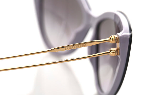 ミュウミュウ SMU12R ブルー メタル プラスチック サングラス レディース MIUMIU 中古