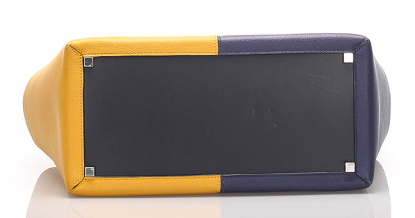 エルメス ネクト ネイビー イエロー レザー ハンドバッグ レディース HERMES 中古