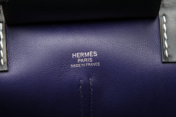 エルメス ネクト ネイビー イエロー レザー ハンドバッグ レディース HERMES 中古