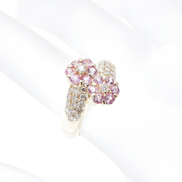 K18YG イエローゴールド サファイア0.75ct ダイヤ0.48ct リング 指輪 レディース 10.5号 中古
