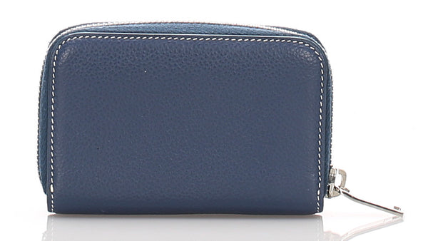 サンローラン ネイビー レザー コインケース レディース SAINT LAURENT 中古