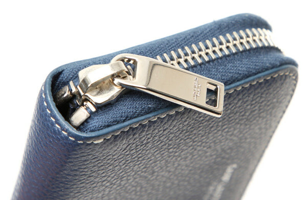 サンローラン ネイビー レザー コインケース レディース SAINT LAURENT 中古