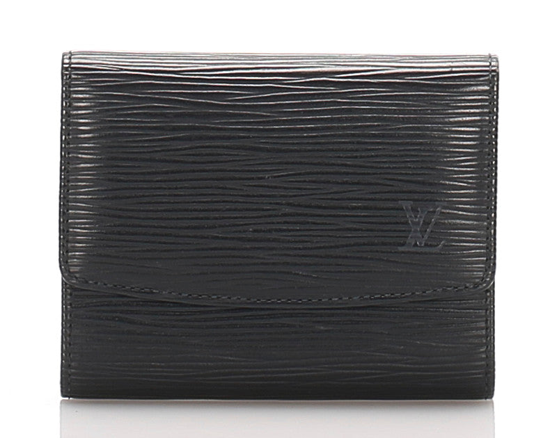ルイ ヴィトン エピ ポルト12カルトクレディ M63472 ブラック 黒 レザー 二つ折り財布 レディース LOUIS VUITTON 中古