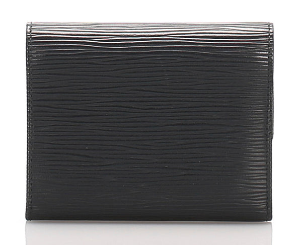 ルイ ヴィトン エピ ポルト12カルトクレディ M63472 ブラック 黒 レザー 二つ折り財布 レディース LOUIS VUITTON 中古