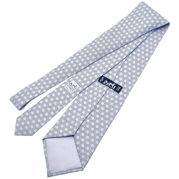 エルメス 5118HA パープル シルク ネクタイ メンズ HERMES 中古