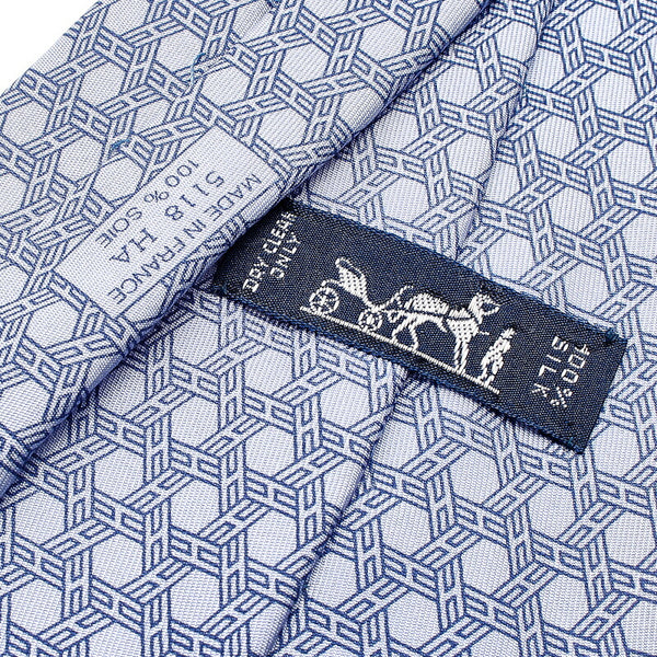 エルメス 5118HA パープル シルク ネクタイ メンズ HERMES 中古