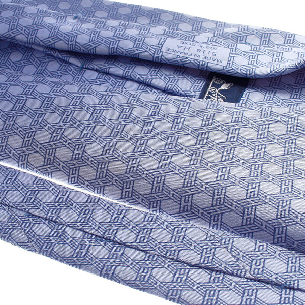 エルメス 5118HA パープル シルク ネクタイ メンズ HERMES 中古