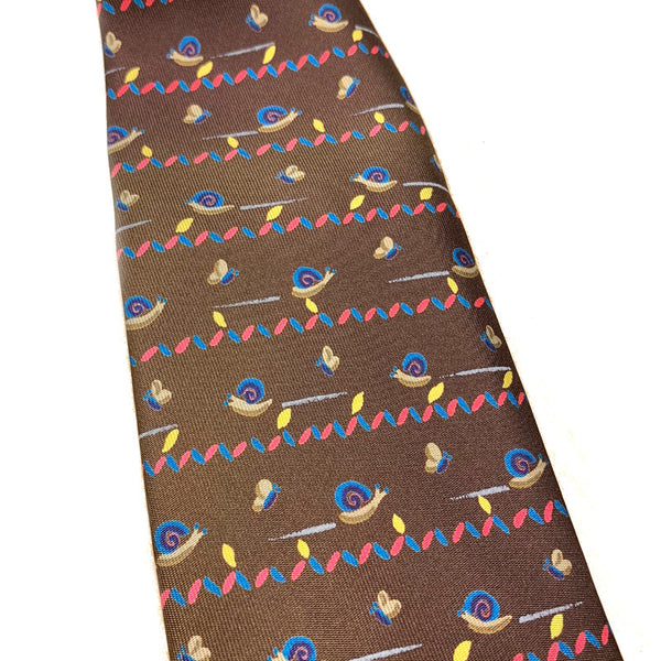 エルメス ブラウン シルク ネクタイ メンズ HERMES 中古