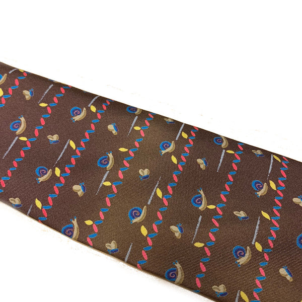 エルメス ブラウン シルク ネクタイ メンズ HERMES 中古