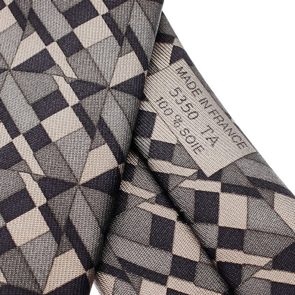 エルメス グレー シルク ネクタイ メンズ HERMES 中古
