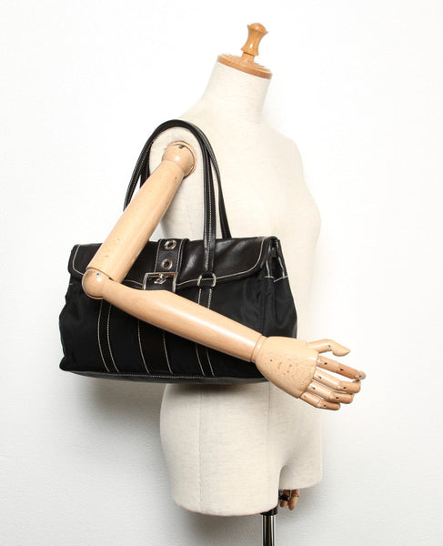 プラダ BR2418 ブラック  レザー トートバッグ レディース PRADA 中古