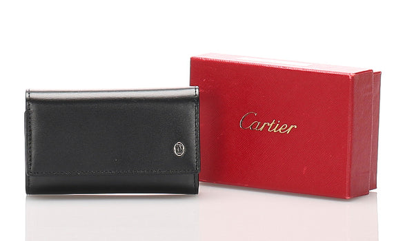 カルティエ マストライン 6連 ブラック レザー キーケース レディース CARTIER 中古