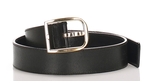 グッチ ホースビット 162934 ブラック 黒 レザー ベルト レディース GUCCI 中古