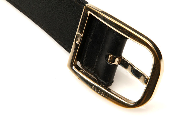 グッチ ホースビット 162934 ブラック 黒 レザー ベルト レディース GUCCI 中古