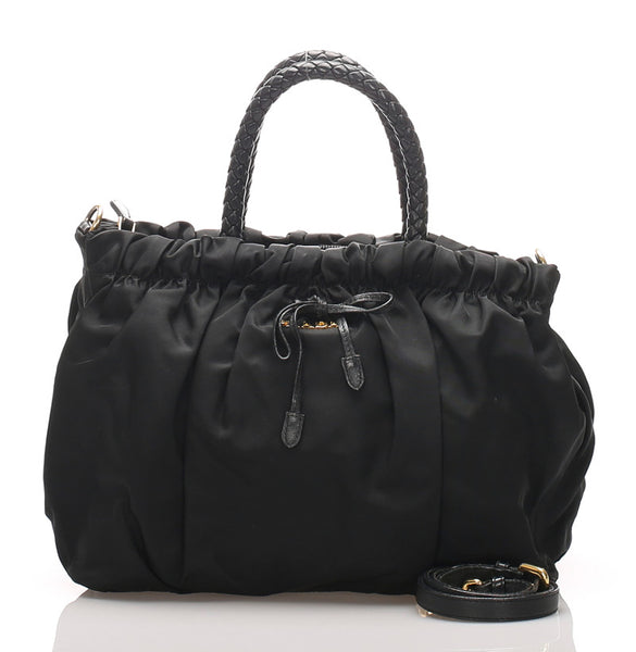 プラダ BN1778 ブラック  レザー ハンドバッグ レディース PRADA 中古