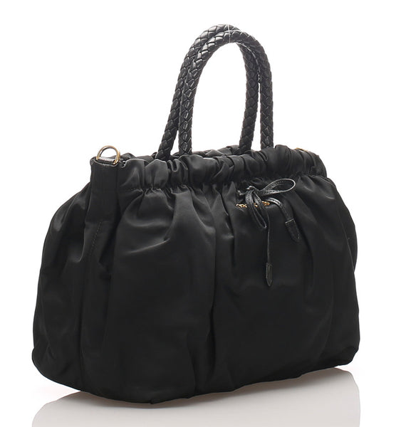 プラダ BN1778 ブラック  レザー ハンドバッグ レディース PRADA 中古