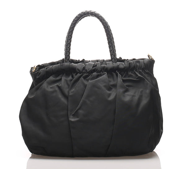 プラダ BN1778 ブラック  レザー ハンドバッグ レディース PRADA 中古