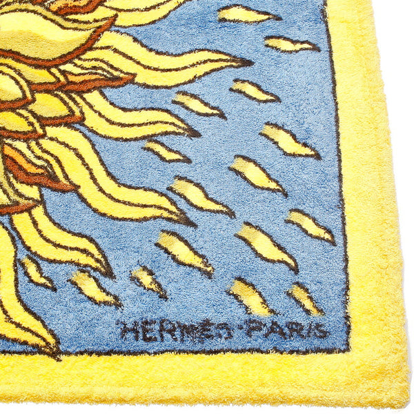 エルメス バスマット イエロー コットン バスマット 雑貨 レディース HERMES 中古