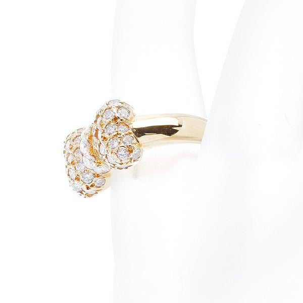 K18YG イエローゴールド ダイヤ1.5ct リボン リング 指輪 レディース 11号 中古