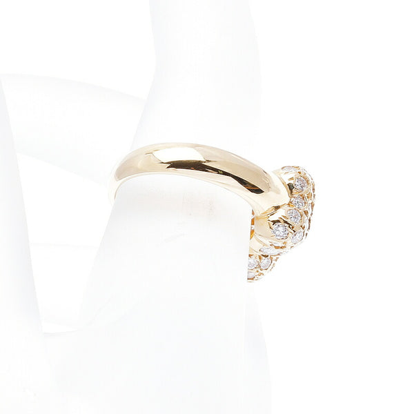K18YG イエローゴールド ダイヤ1.5ct リボン リング 指輪 レディース 11号 中古