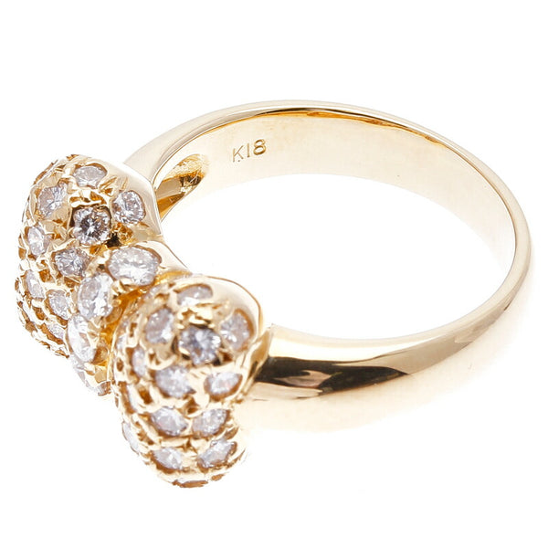K18YG イエローゴールド ダイヤ1.5ct リボン リング 指輪 レディース 11号 中古