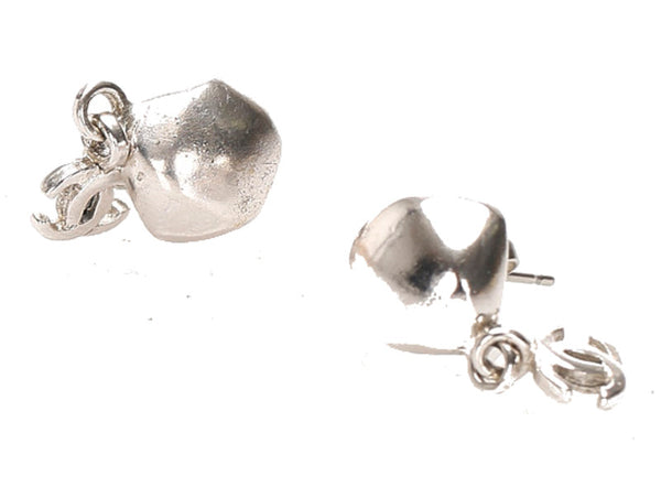 シャネル ココマーク シルバー メタル ピアス レディース CHANEL 中古