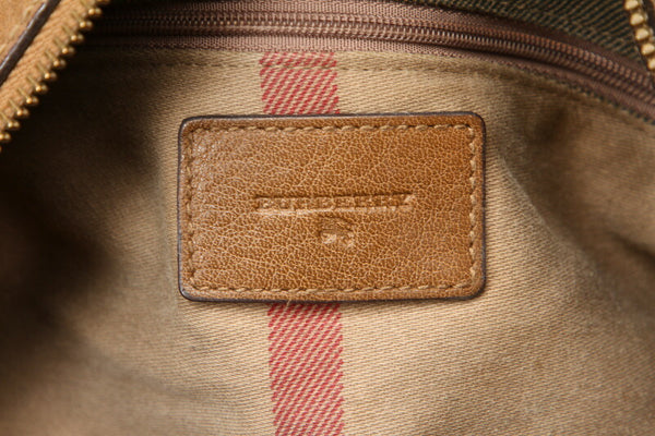 バーバリー ブラウン レザー ハンドバッグ レディース BURBERRY 中古