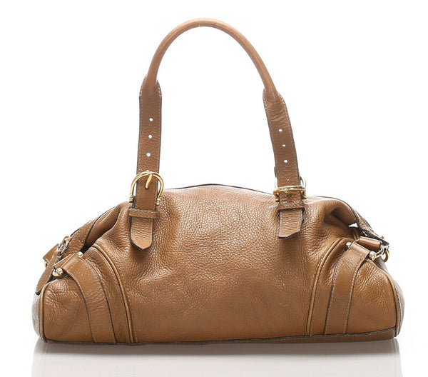 バーバリー ブラウン レザー ハンドバッグ レディース BURBERRY 中古