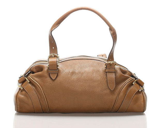 バーバリー ブラウン レザー ハンドバッグ レディース BURBERRY 中古