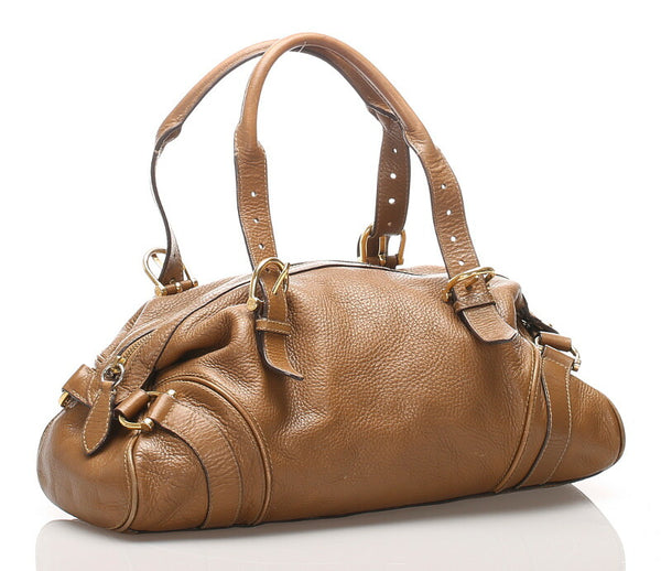 バーバリー ブラウン レザー ハンドバッグ レディース BURBERRY 中古